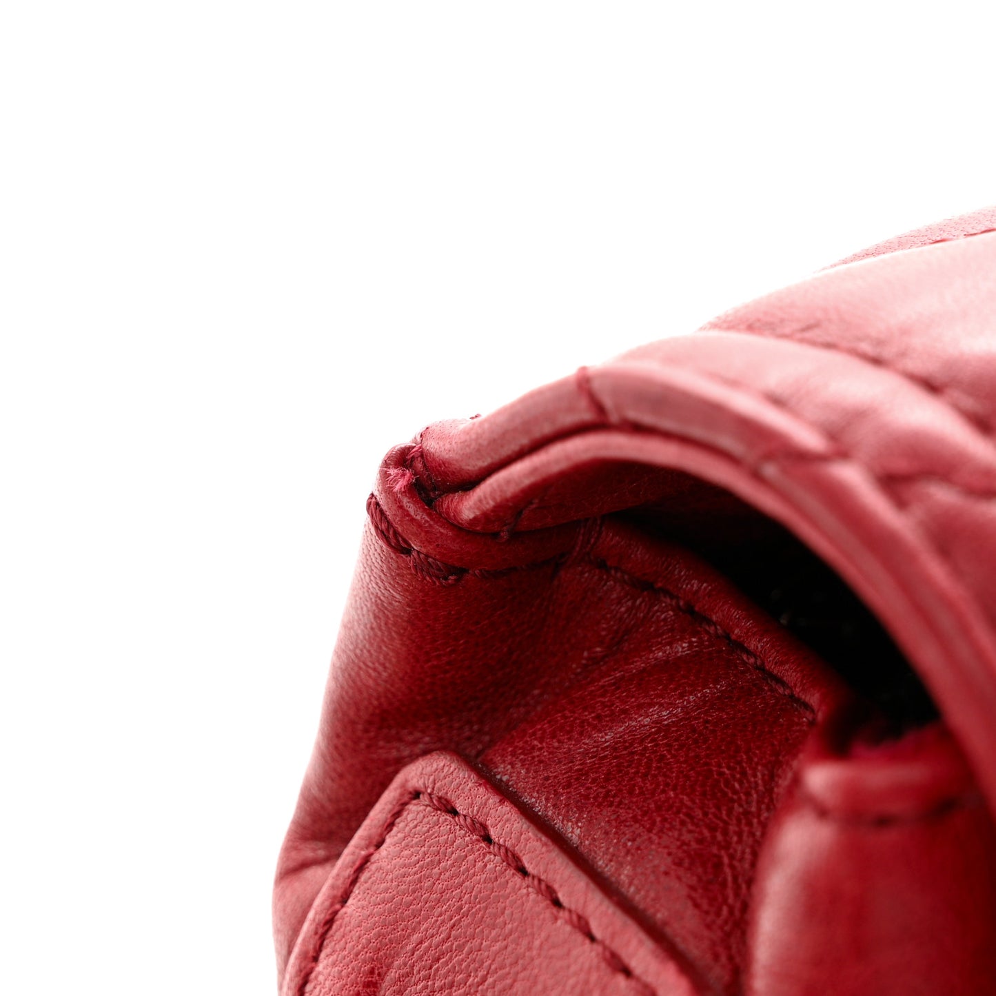 Lambskin Quilted Messenger Bag Red