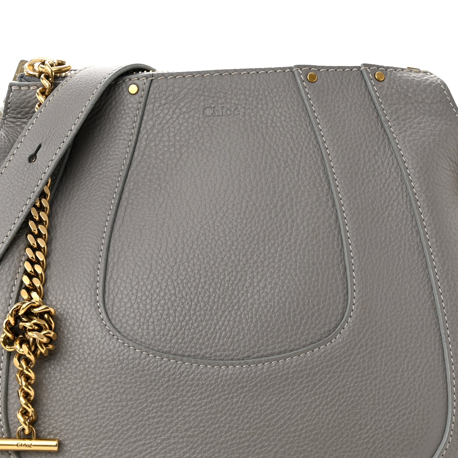 Chloe Grained Calfskin Small Hayley Hobo Cashmere Grey 7 of 14