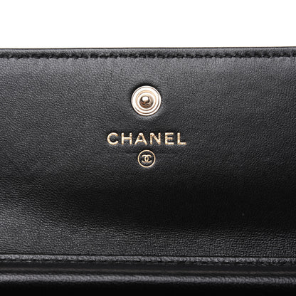 Chanel Lambskin Quilted My Chanel Lady Card Holder On Chain Black 8 of 15