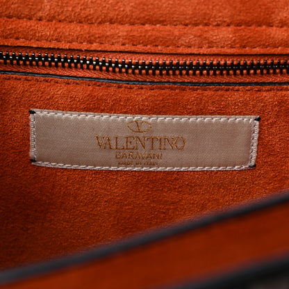 Valentino Garavani Pebbled Calfskin Beaded Medium Guitar Strap Rockstud Rolling Flap Saddle Bag Black 6 of 8