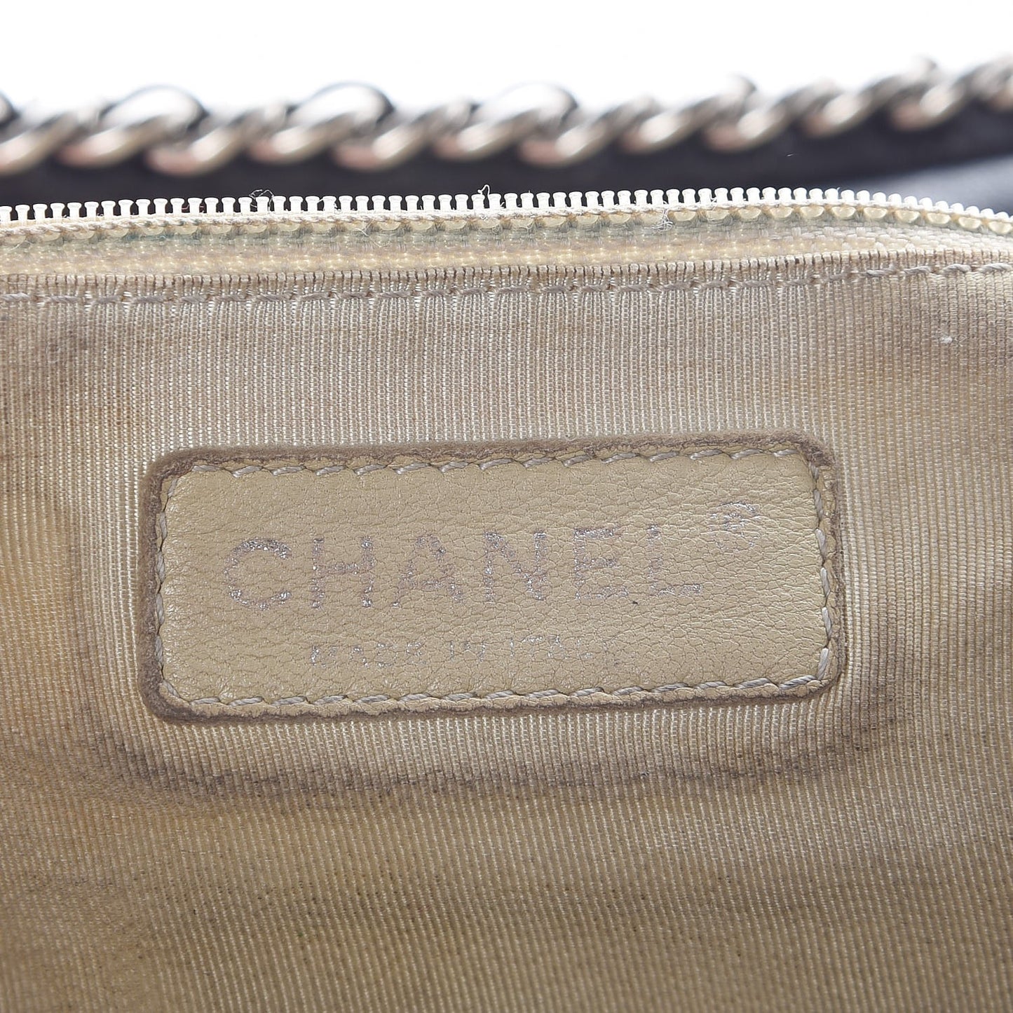 Washed Lambskin Quilted Chain Around Bowler Black