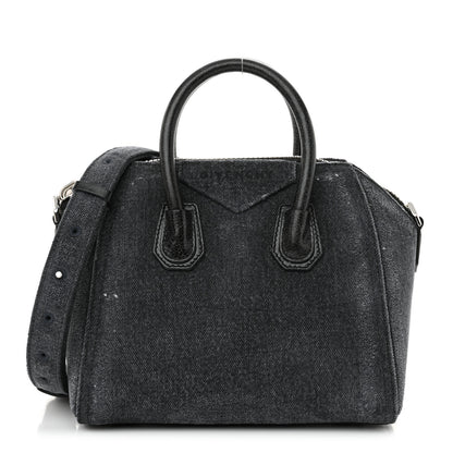 Givenchy Washed Denim Mini Antigona Shoulder Bag Black 1 of 13