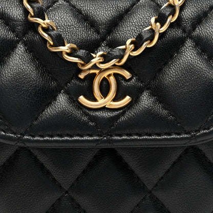 Chanel Lambskin Quilted Pearl Crush Waist Bag Black 8 of 10