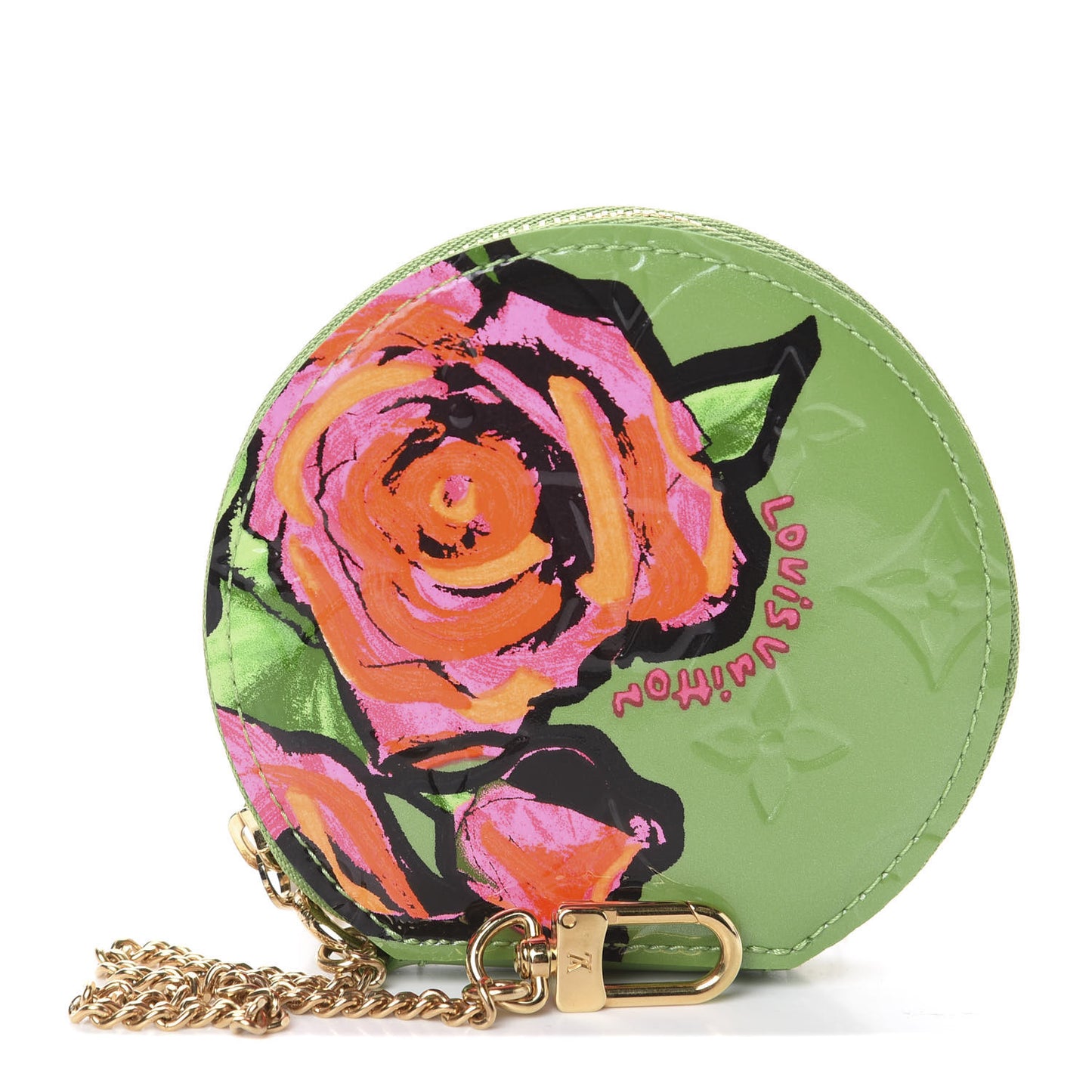 Vernis Roses Chapeau Coin Purse Vert Tonic
