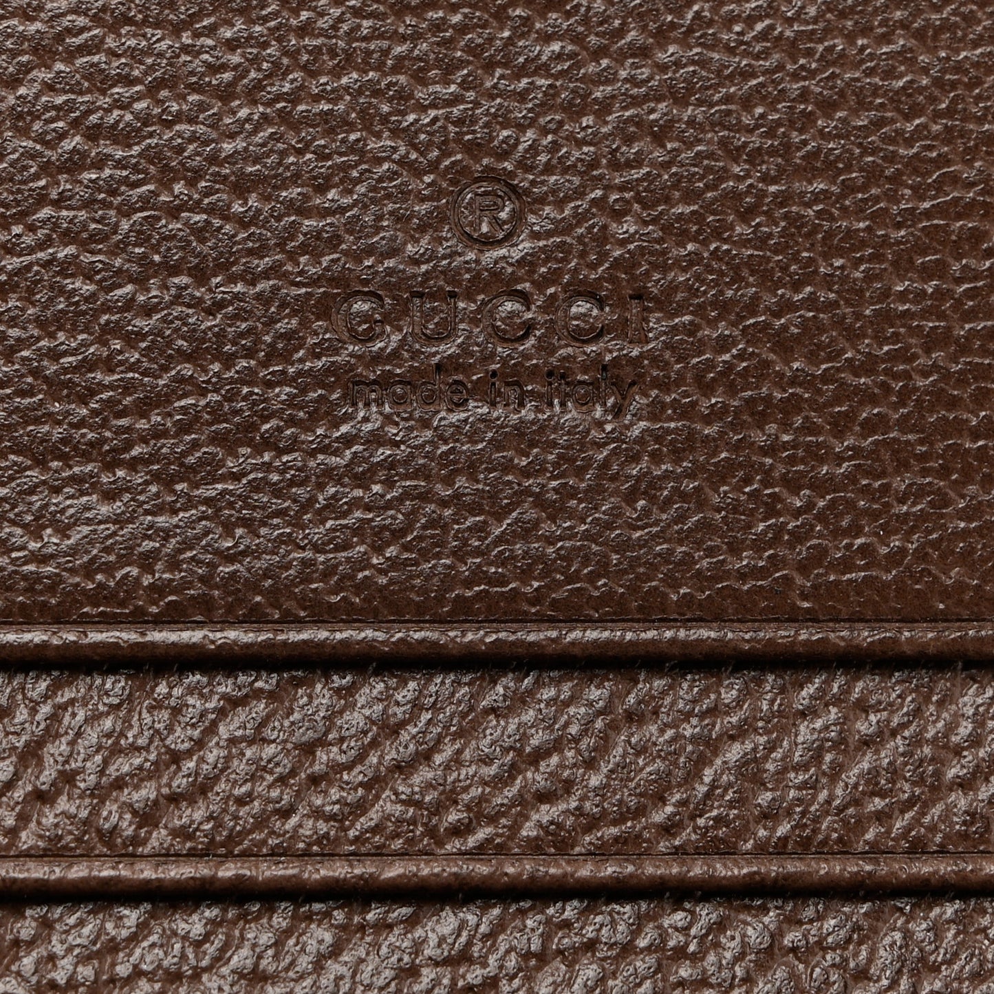 Monogram Jumbo GG Textured Dollar Calfskin Diana Card Case Wallet Camel Ebony New Acero