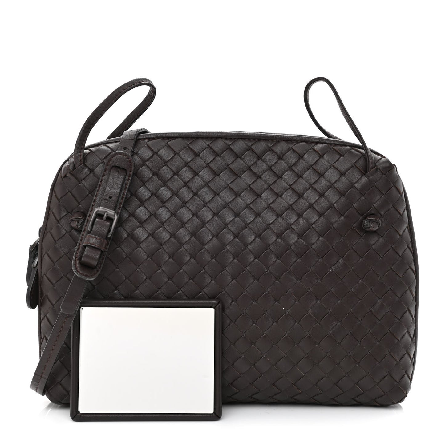 Nappa Intrecciato Nodini Crossbody Messenger Ebano