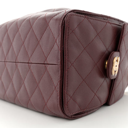 Chanel Caviar Quilted Small Chanel 25 Handbag Burgundy 10 of 11