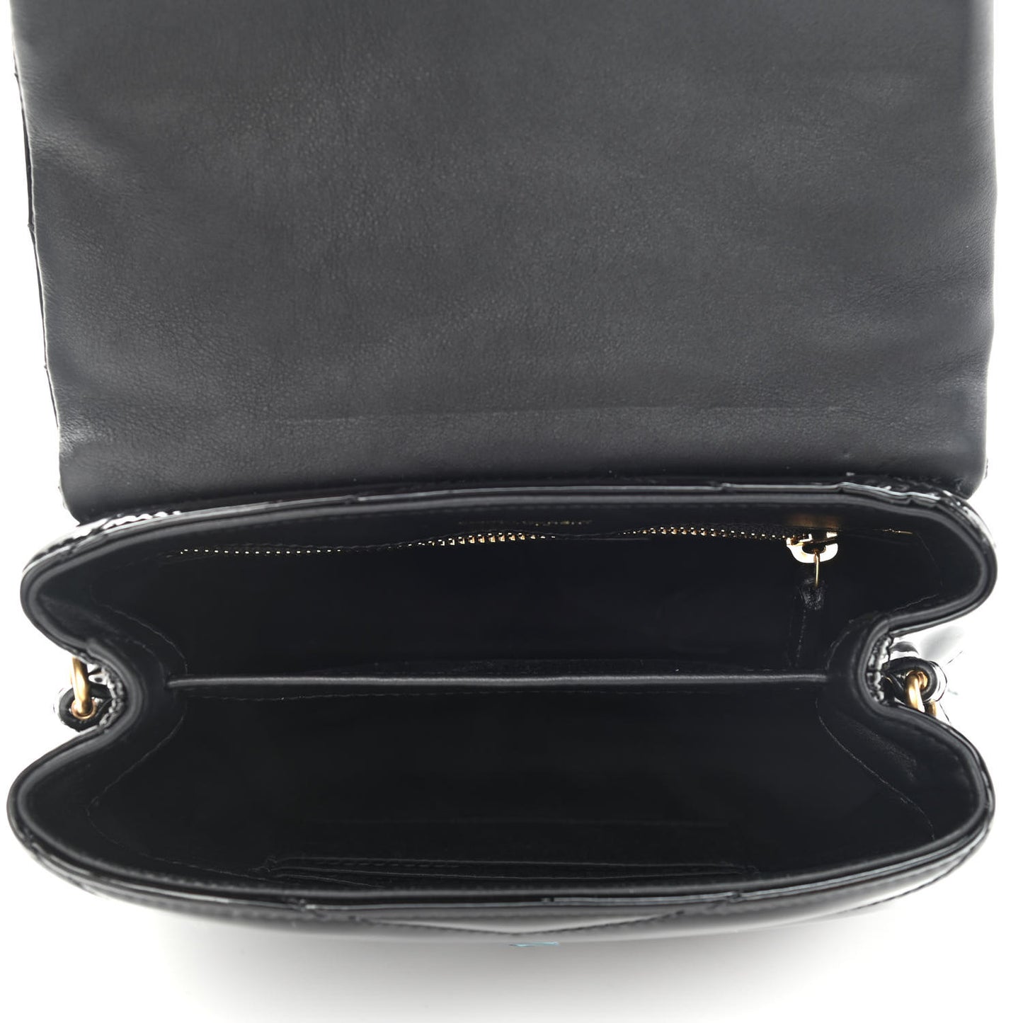 Patent Y Quilted Monogram Toy Loulou Crossbody Bag Black