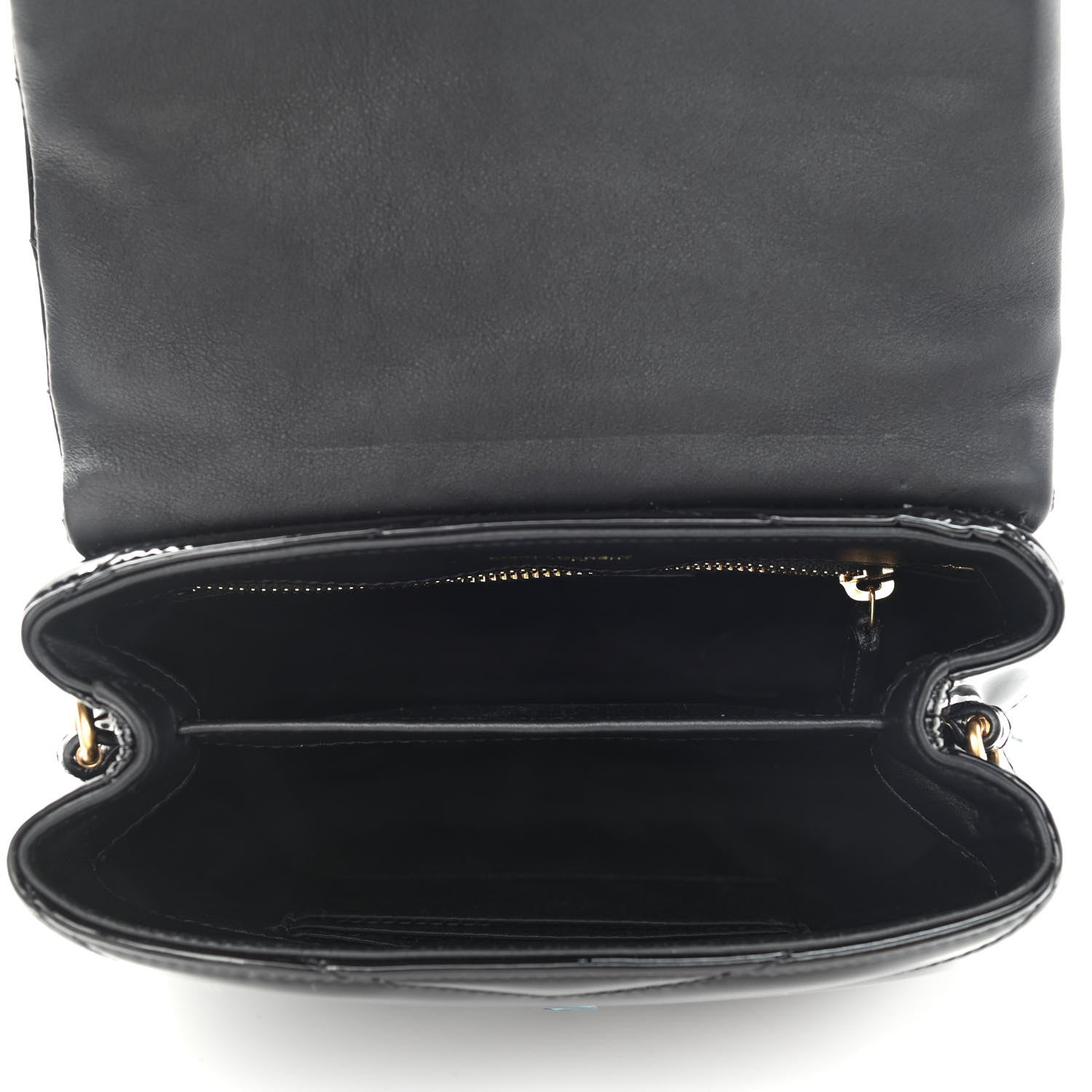 Saint Laurent Patent Y Quilted Monogram Toy Loulou Crossbody Bag Black 5 of 10