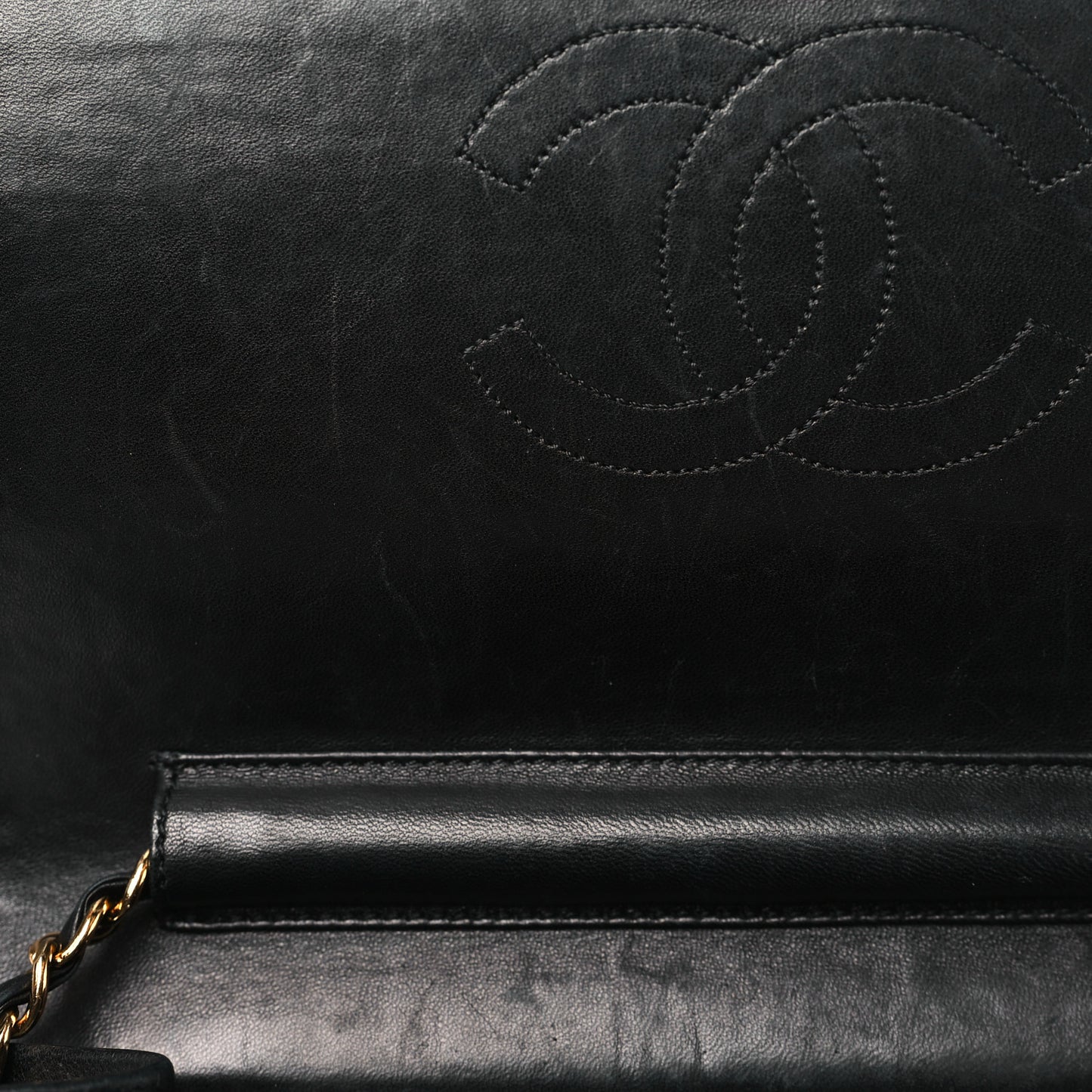 Lambskin Quilted Small Single Flap Black