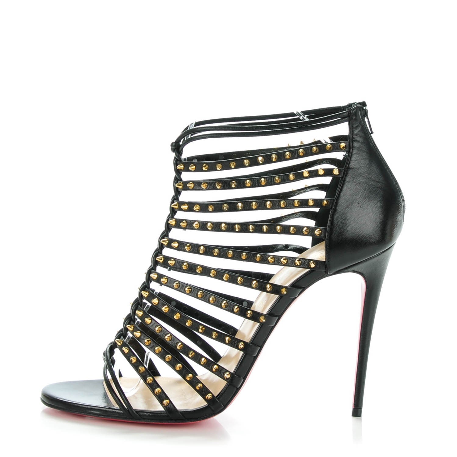 Christian Louboutin Kid Millaclou 100 Cage Sandals 39.5 Black 1 of 8