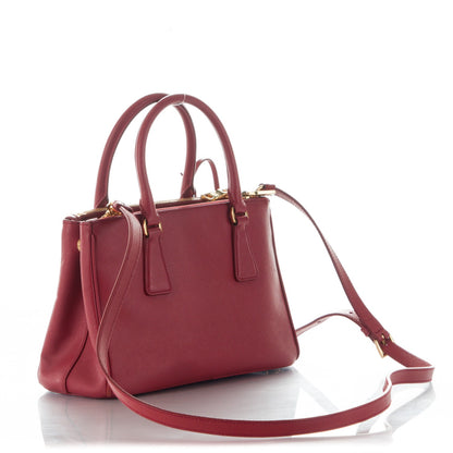 Prada Saffiano Mini Galleria Double Zip Tote Fuoco 3 of 8