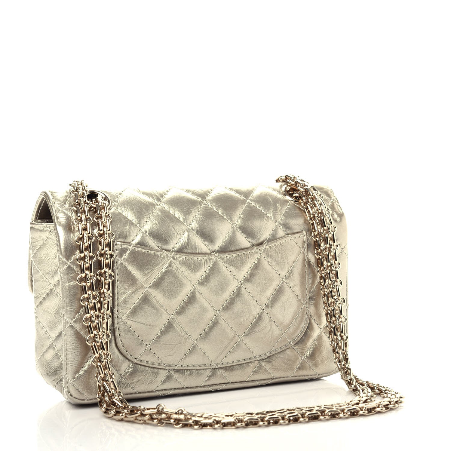 Chanel Aged Calfskin Quilted 2.55 Reissue Mini Flap Light Gold 3 of 10