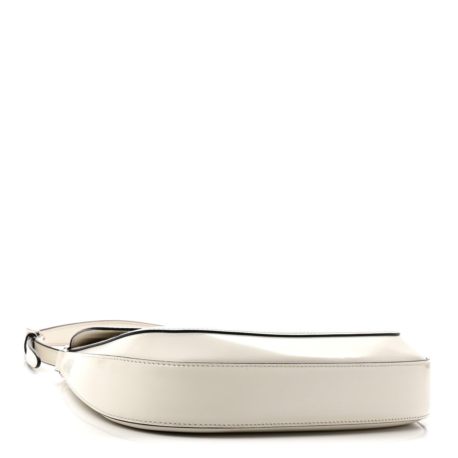 Prada Spazzolato Cleo Flap Adjustable Strap Shoulder Bag White 4 of 9