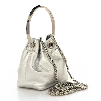 Jimmy Choo Metallic Nappa Micro Bon Bon Bag Silver 3 of 9
