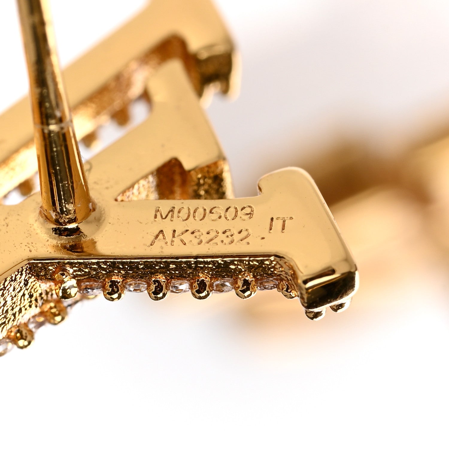 Louis Vuitton Metal Crystal LV Iconic Earrings Gold 5 of 6