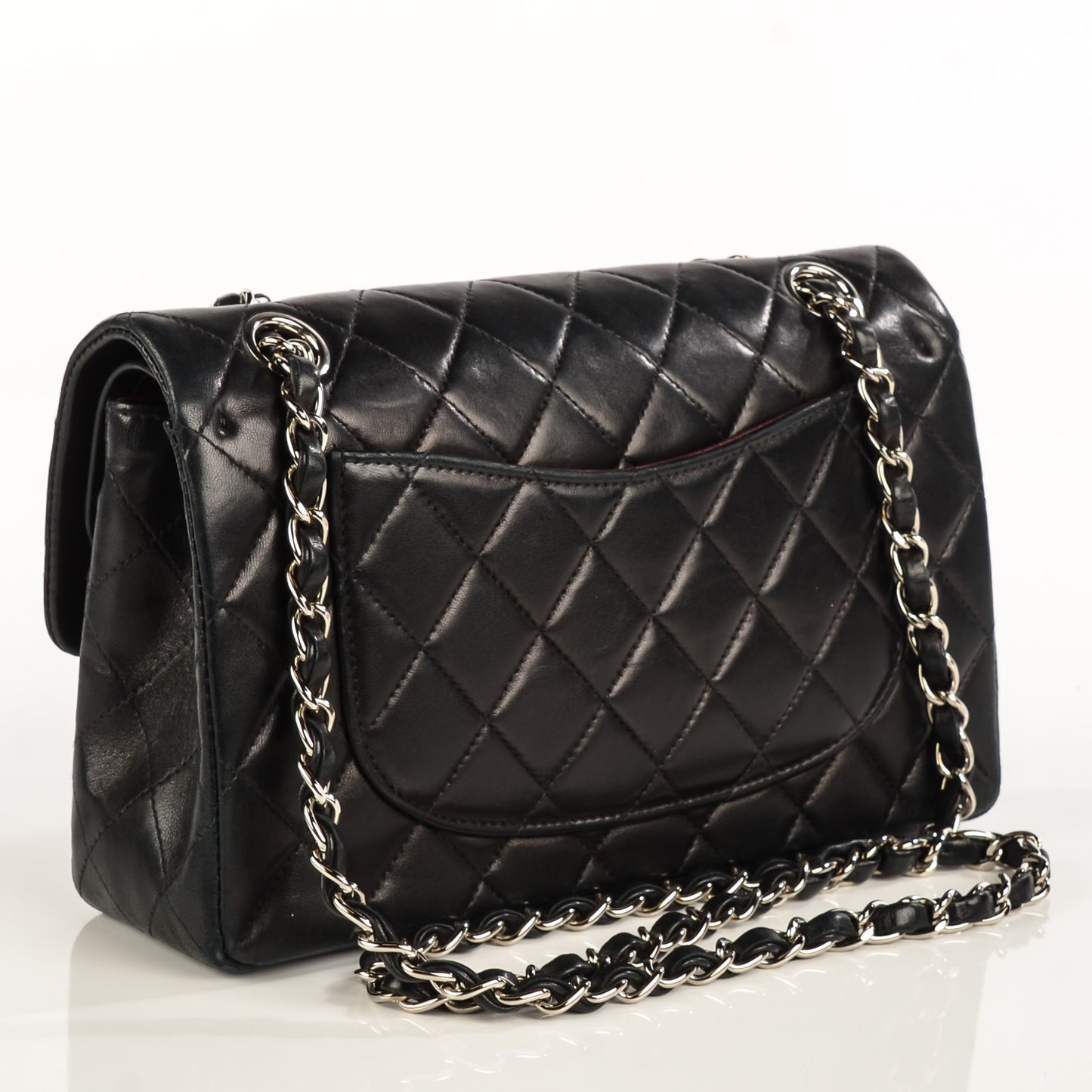 Lambskin Quilted Small Double Flap Black