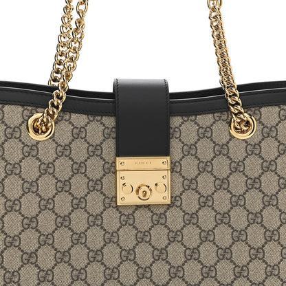 Gucci GG Supreme Monogram Medium Padlock Tote Black 9 of 11