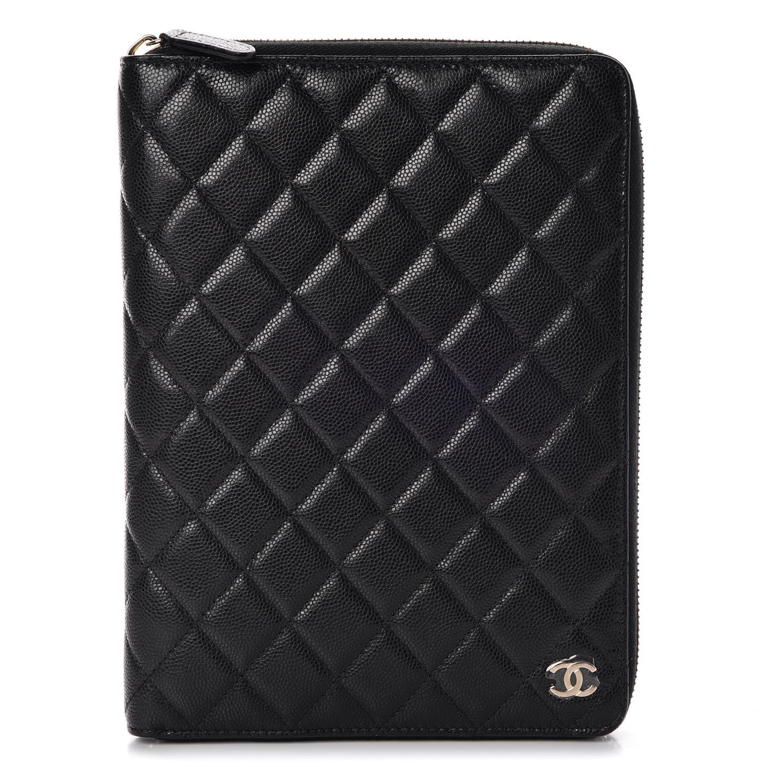 Chanel Caviar Quilted Zip Around Notebook Agenda Cover Black 1 of 8