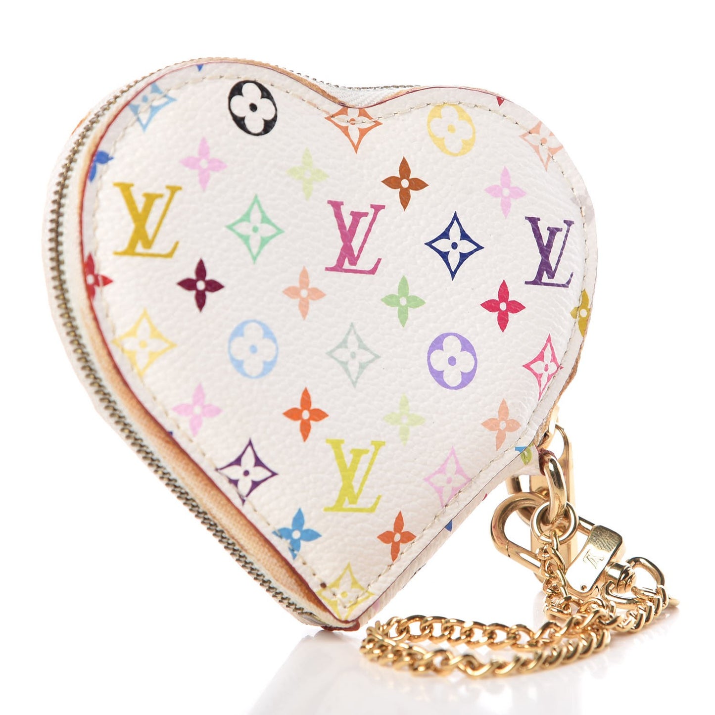 Monogram Multicolor Coeur Heart Coin Purse White