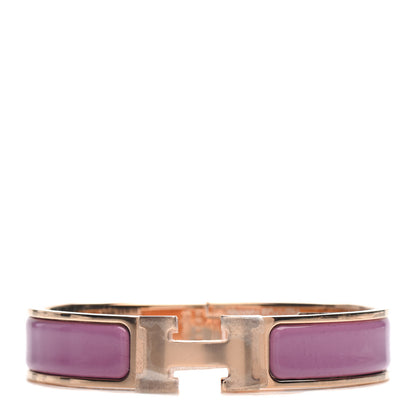 Hermes Enamel Narrow Clic Clac H Bracelet PM Rose Cendre 1 of 5