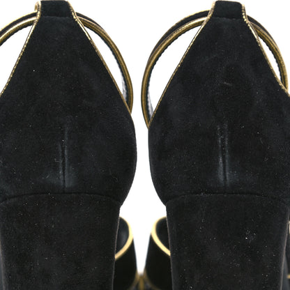 Saint Laurent Suede Babies Sandals 37.5 Black 9 of 11