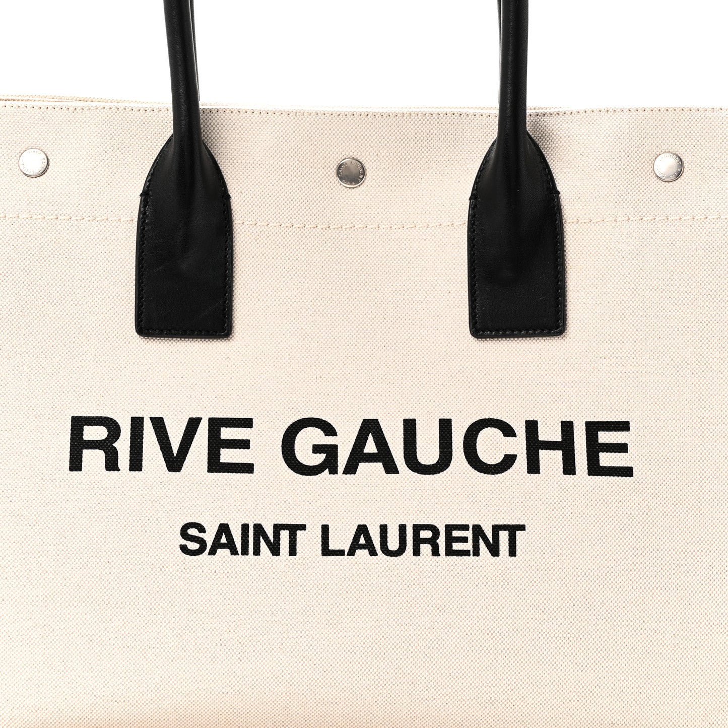 Linen Calfskin Small Rive Gauche Tote Greggio Natural