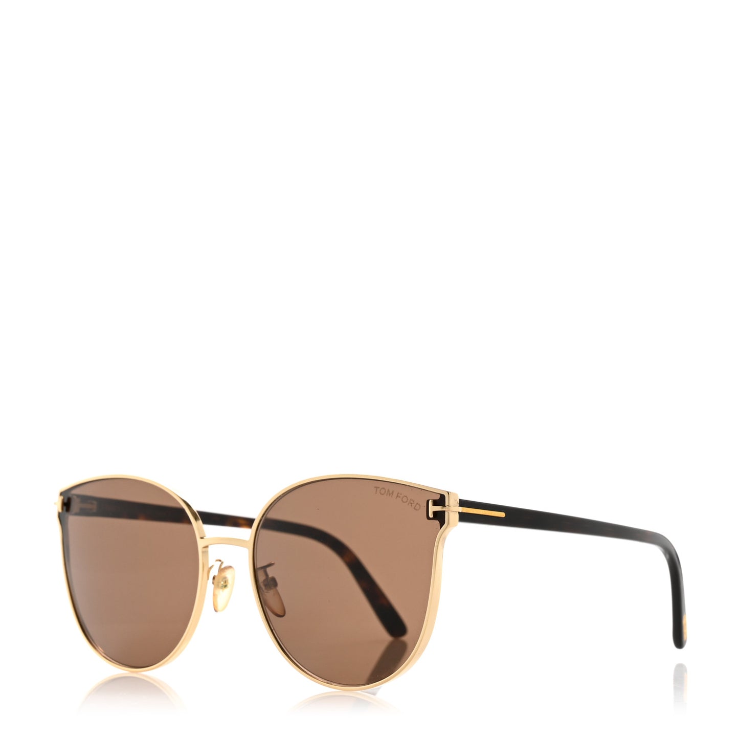 Metal Cat Eye Sunglasses TF718-K Gold Tortoise