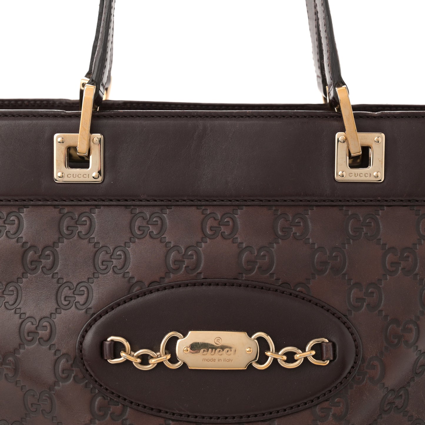 Guccissima Large Punch Tote Chocolate Brown
