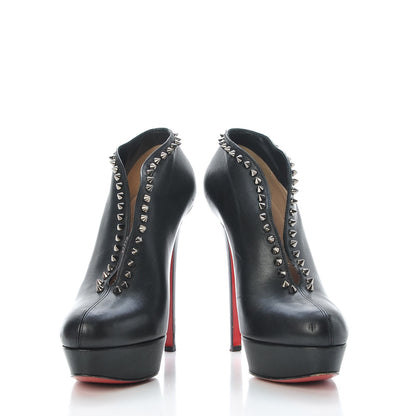 Christian Louboutin Calfskin Studded Miss Fast Plato 140 Platform Booties 39 Black 6 of 23