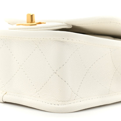 Chanel Caviar School Memory Mini Top Handle Flap White 8 of 9