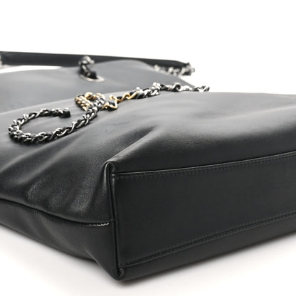 Chanel Calfskin Chain 20s Signature Tote Black 9 of 10