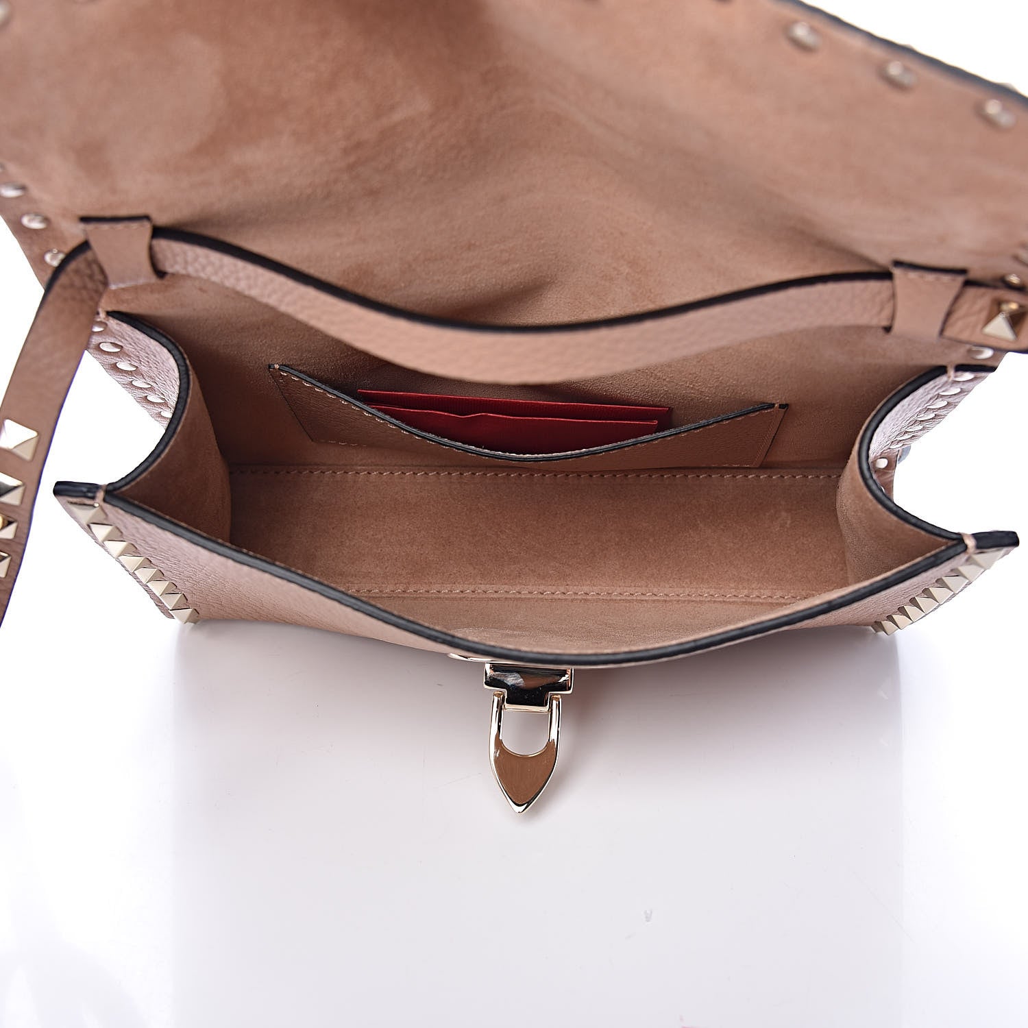 Valentino Garavani Pebbled Calfskin Medium Rockstud Flip Lock Crossbody Bag Skin Sorbet 5 of 9