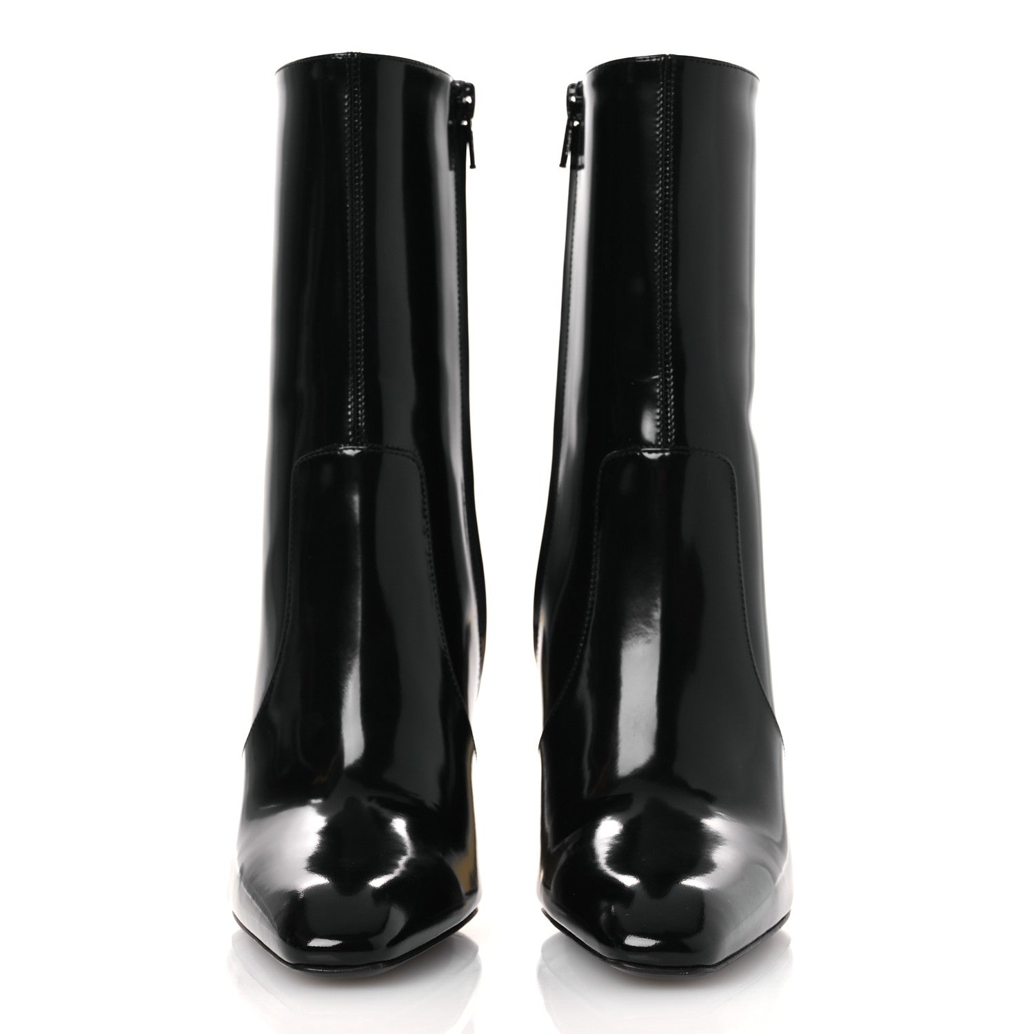 Saint Laurent Vitello Marilyn Auteuil 105 Ankle Zip Boots 37.5 Black 3 of 11