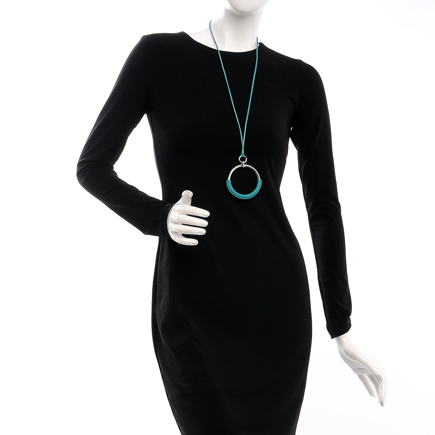 Swift Palladium Grand Loop Pendant Necklace Bleu Paon