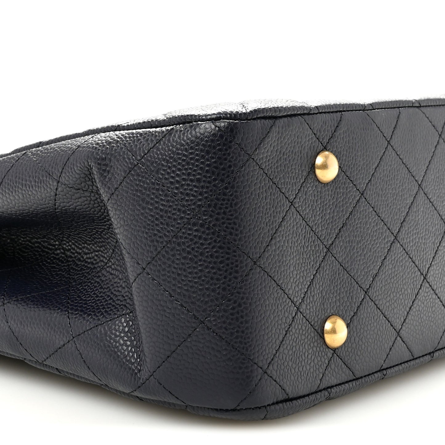 Caviar Quilted Large CC Shopping Tote Navy
