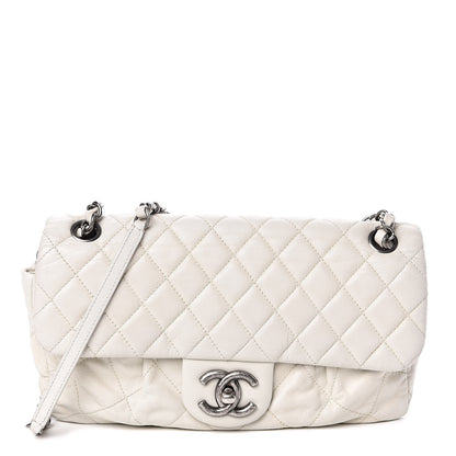 Chanel Calfskin Quilted East West Flap White 1 of 12