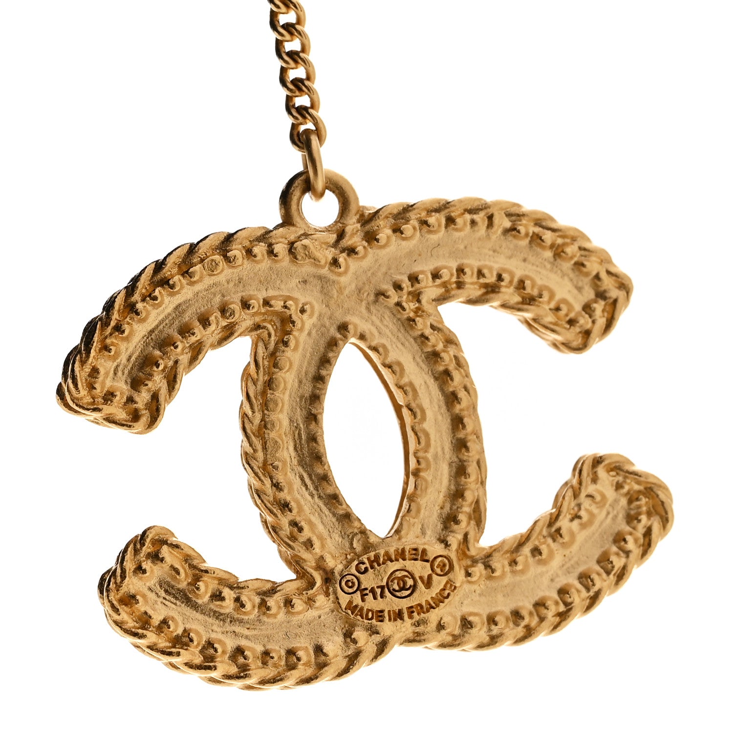 Chanel CC Drop Earrings Matte Gold 4 of 5