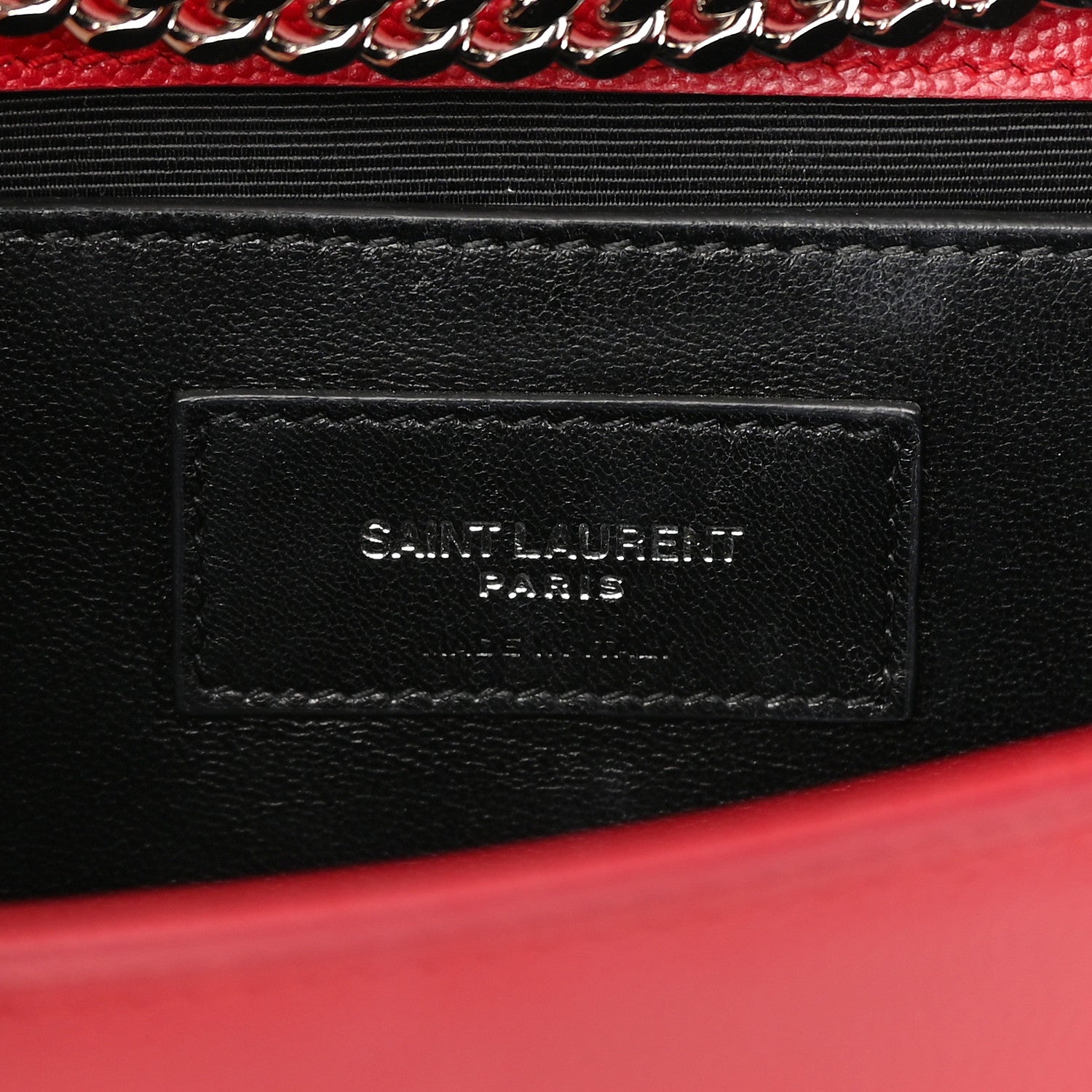 Saint Laurent Grain De Poudre Medium Monogram Kate Satchel Red 11 of 11