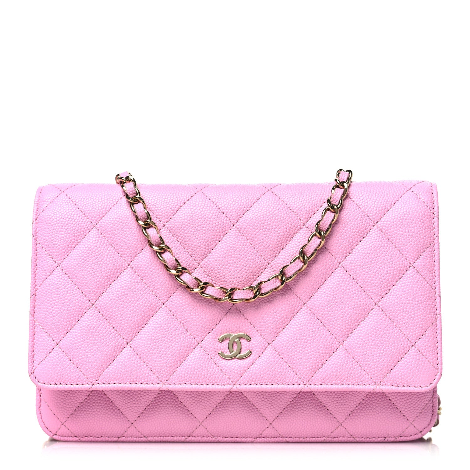 Chanel Caviar Quilted Wallet on Chain WOC Light Pink 1 of 12
