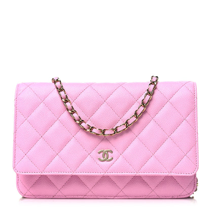 Chanel Caviar Quilted Wallet on Chain WOC Light Pink 1 of 12