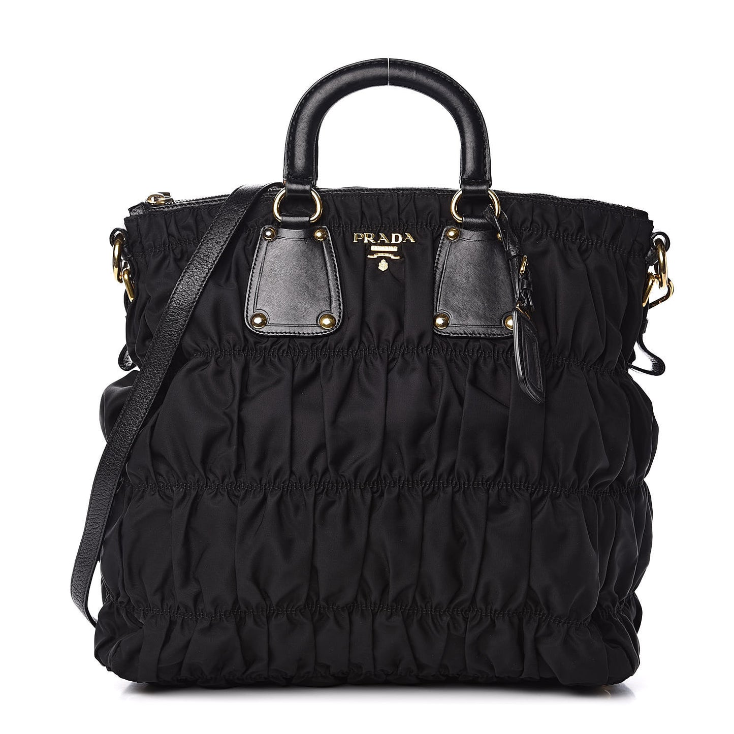 Tessuto Nylon Gaufre Tote Black