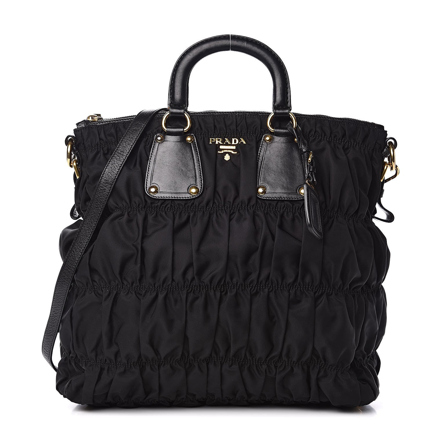 Prada Tessuto Nylon Gaufre Tote Black 1 of 15