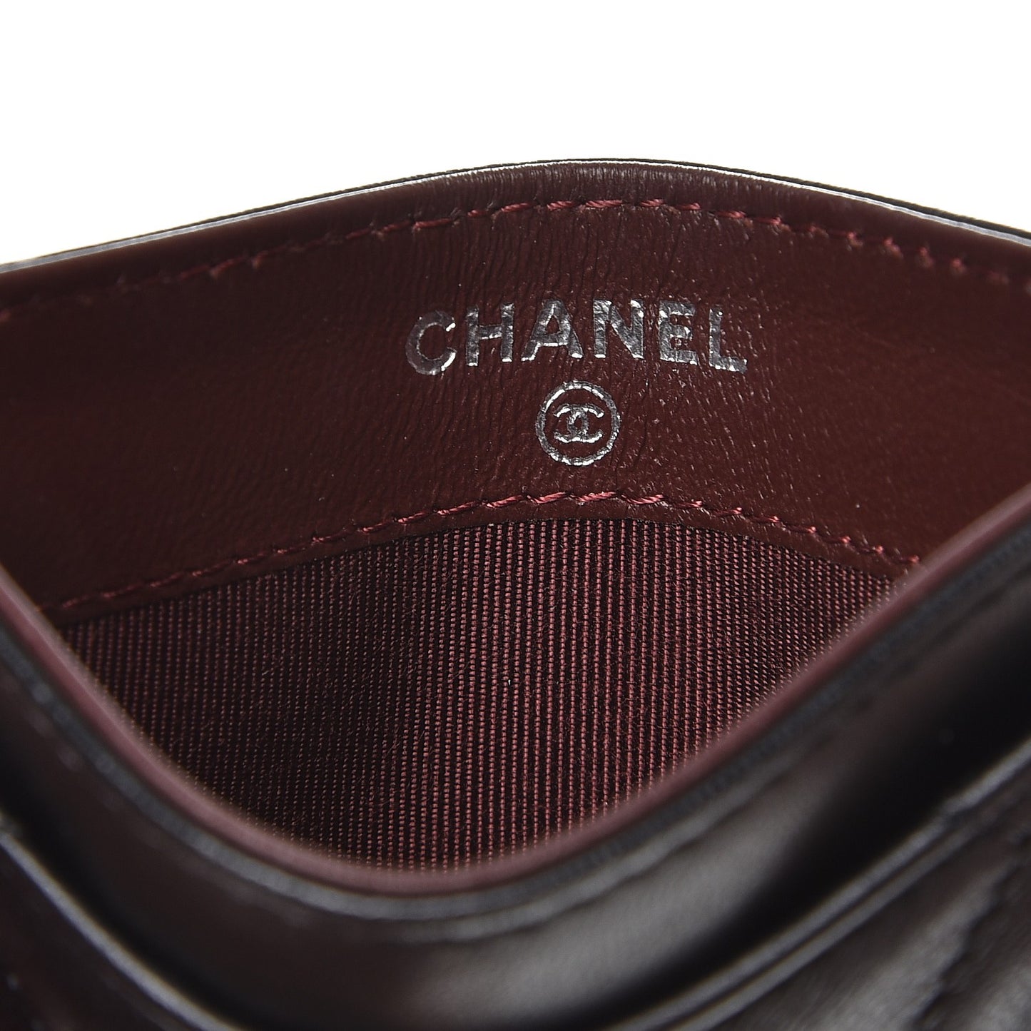 Lambskin Quilted Card Holder Black