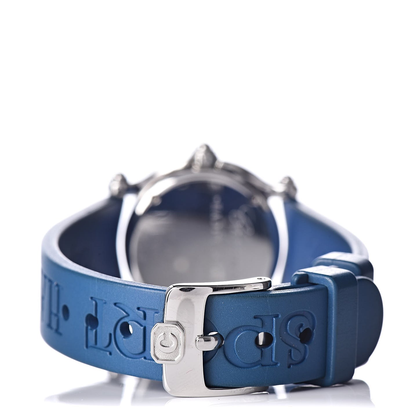 Stainless Steel Rubber Diamond 26mm Happy Sport Fish Quartz Watch Blue