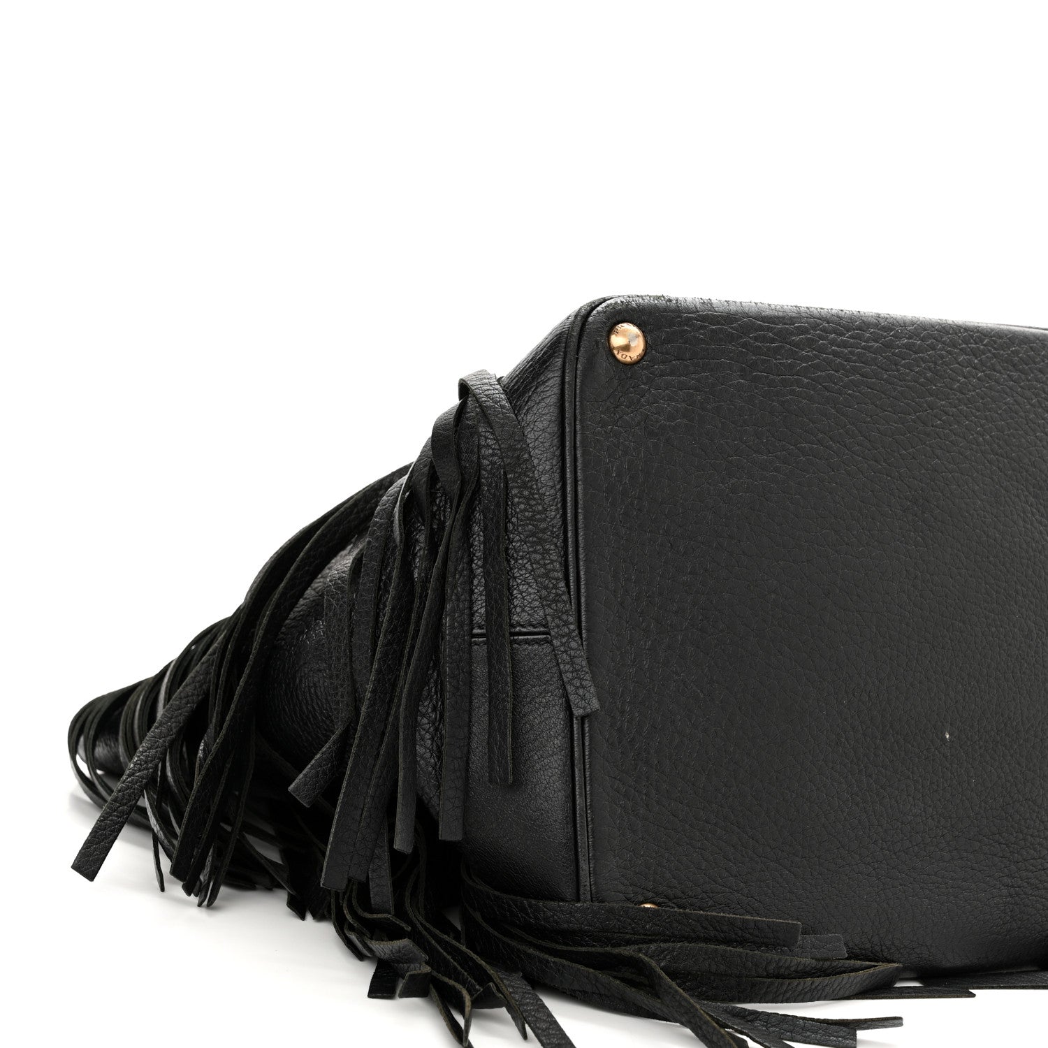 Prada Cervo Deerskin Fringe Tote Black 8 of 17