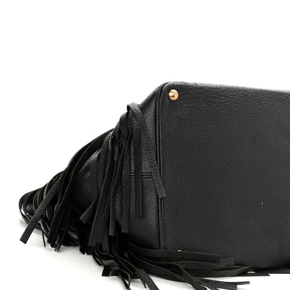 Prada Cervo Deerskin Fringe Tote Black 8 of 17