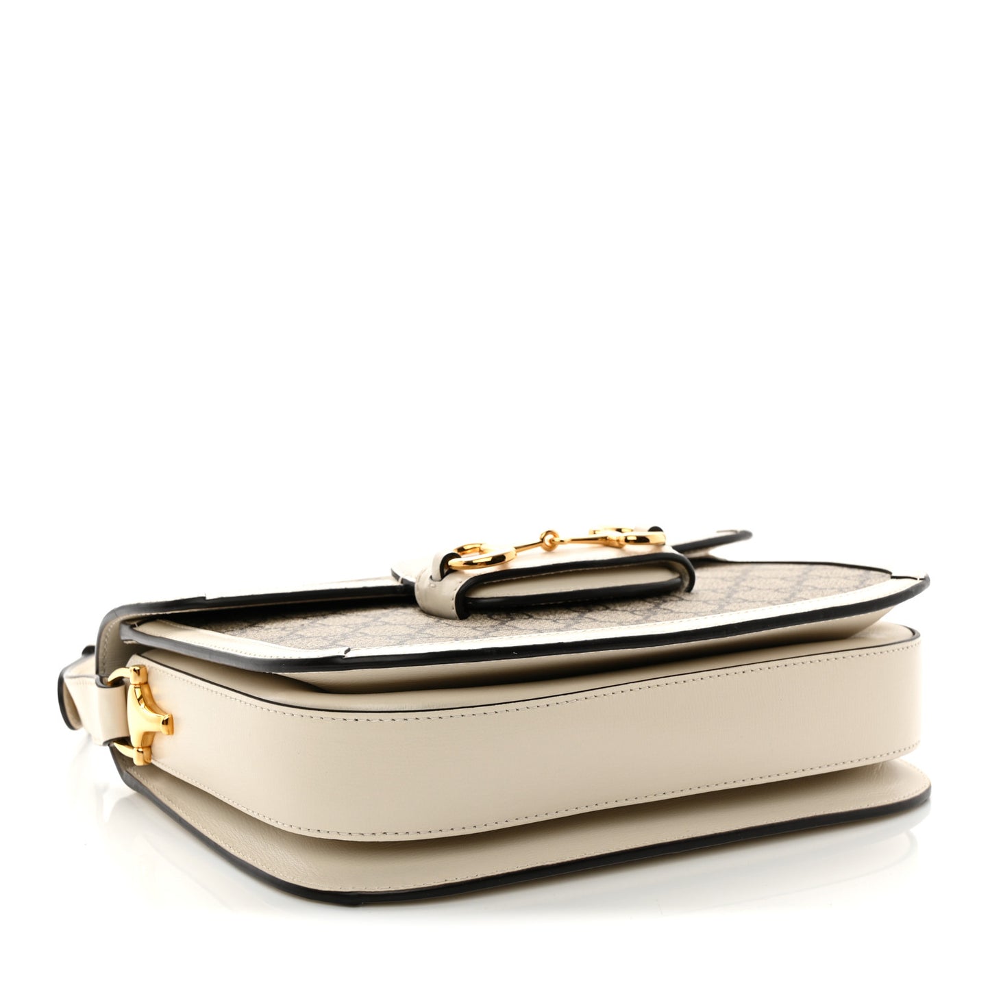 GG Supreme Monogram Horsebit 1955 Shoulder Bag Beige Mystic White