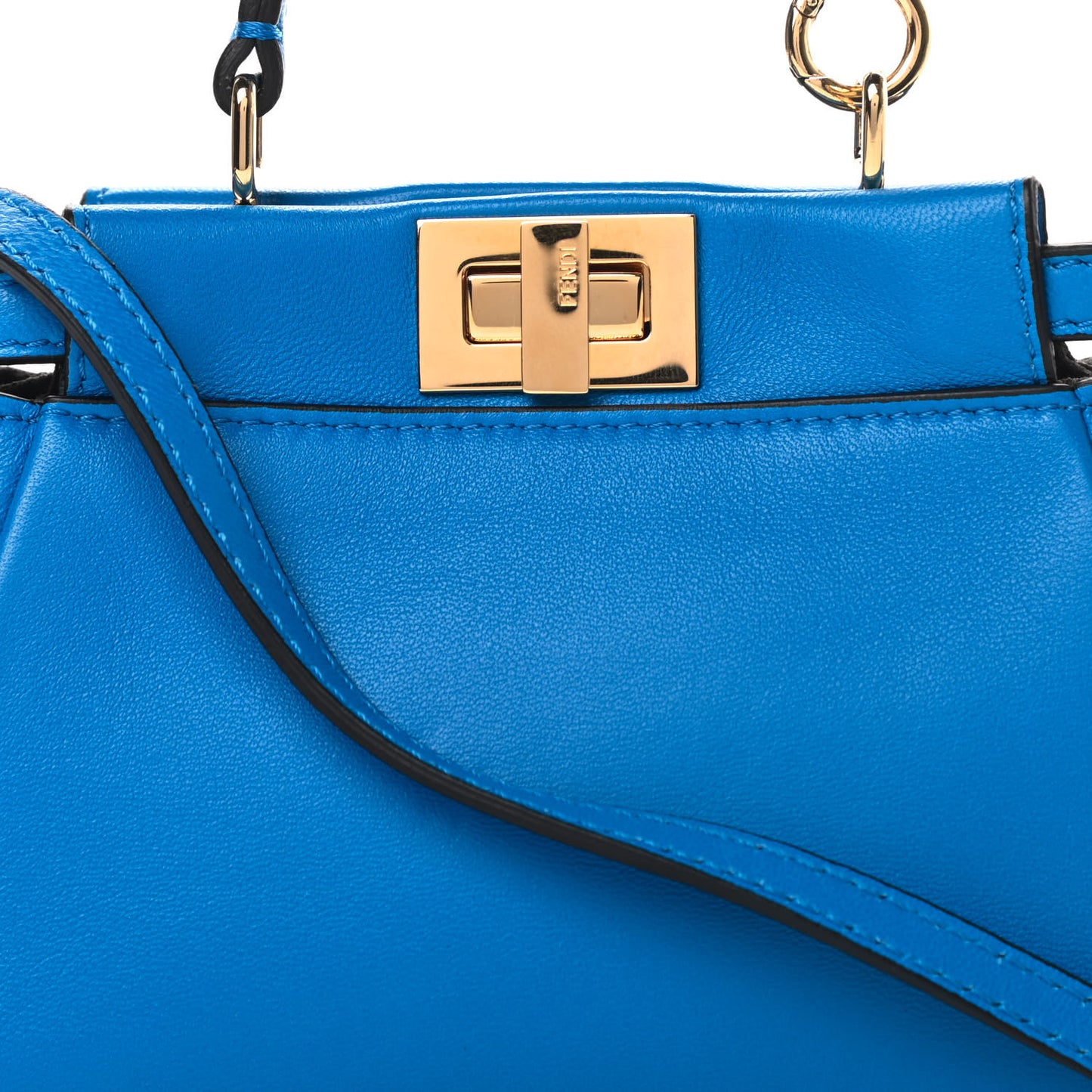 Shiny Nappa Micro Peekaboo Iconic Satchel Blue Royal