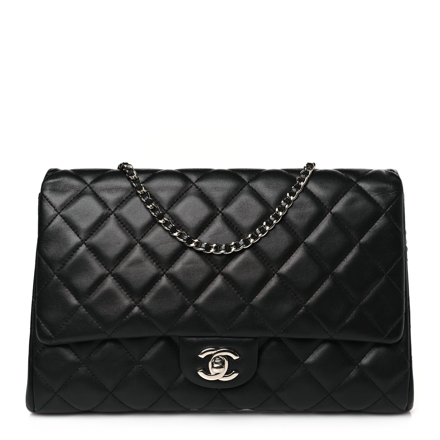Chanel Lambskin Quilted Clutch With Chain Flap Black 1 of 9
